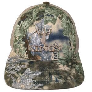 King's Trucker Hat Green Beige Camo Snapback OS Adjustable Mesh Richardson